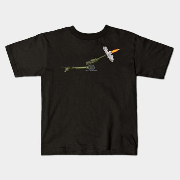 M119 howitzer - Firing Kids T-Shirt by twix123844